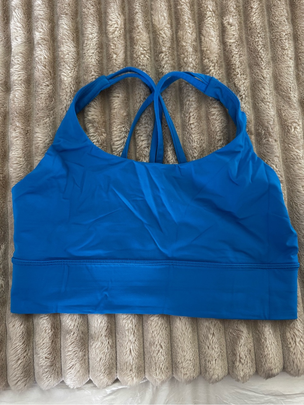 Blue lululemon sports bra